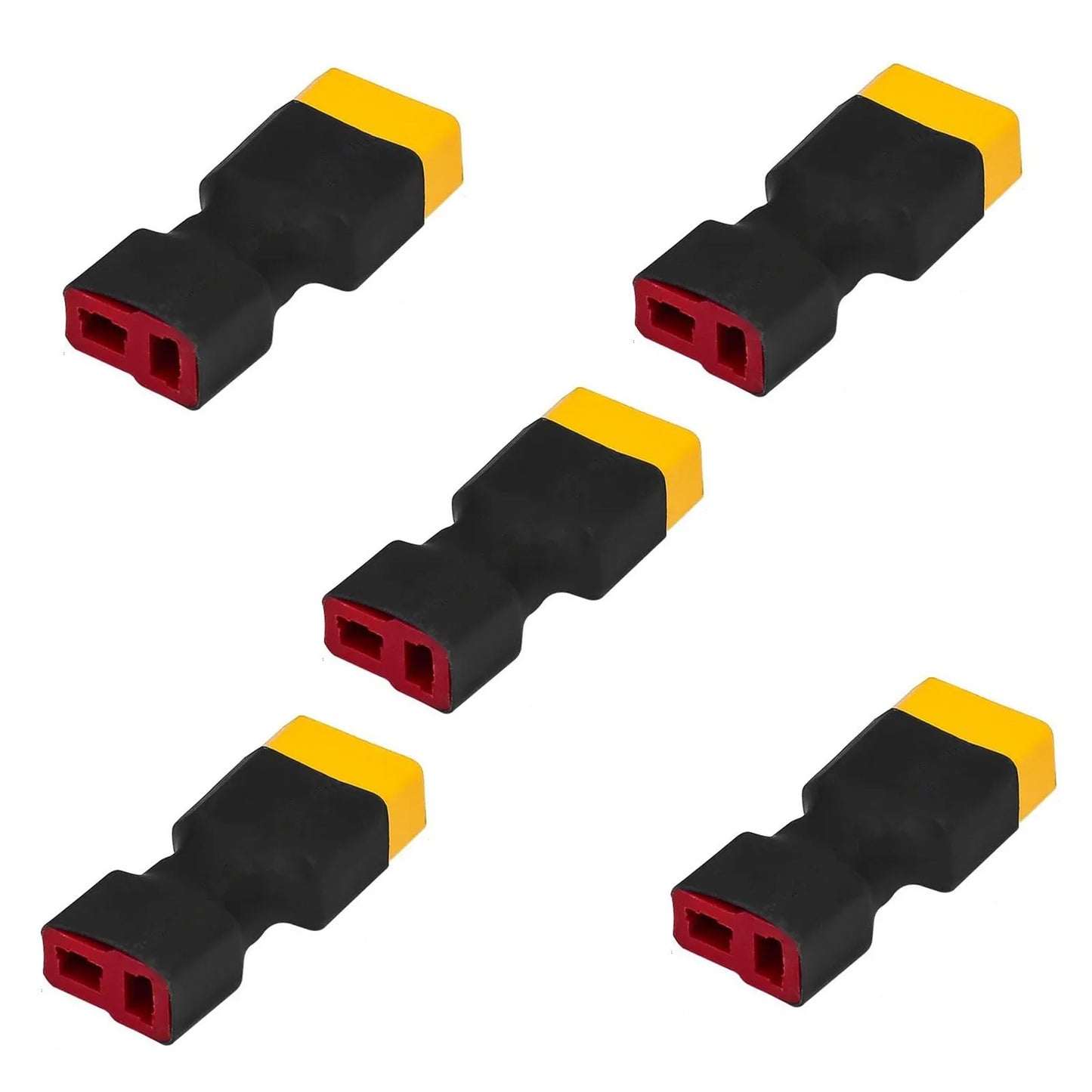 RCXAZ RC XT60 Female to Male T Plug Connector Adapter Wireless RC LiPo Battery Connector for Deans Male to XT60 Female (5PCS)