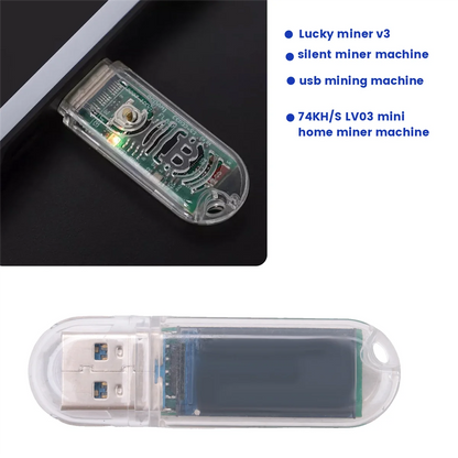 MSOR Lucky Miner V3 Silent Miner Machine Usb Mining Machine 74KH/S LV03 Mini Home Miner Machine Asic Mining