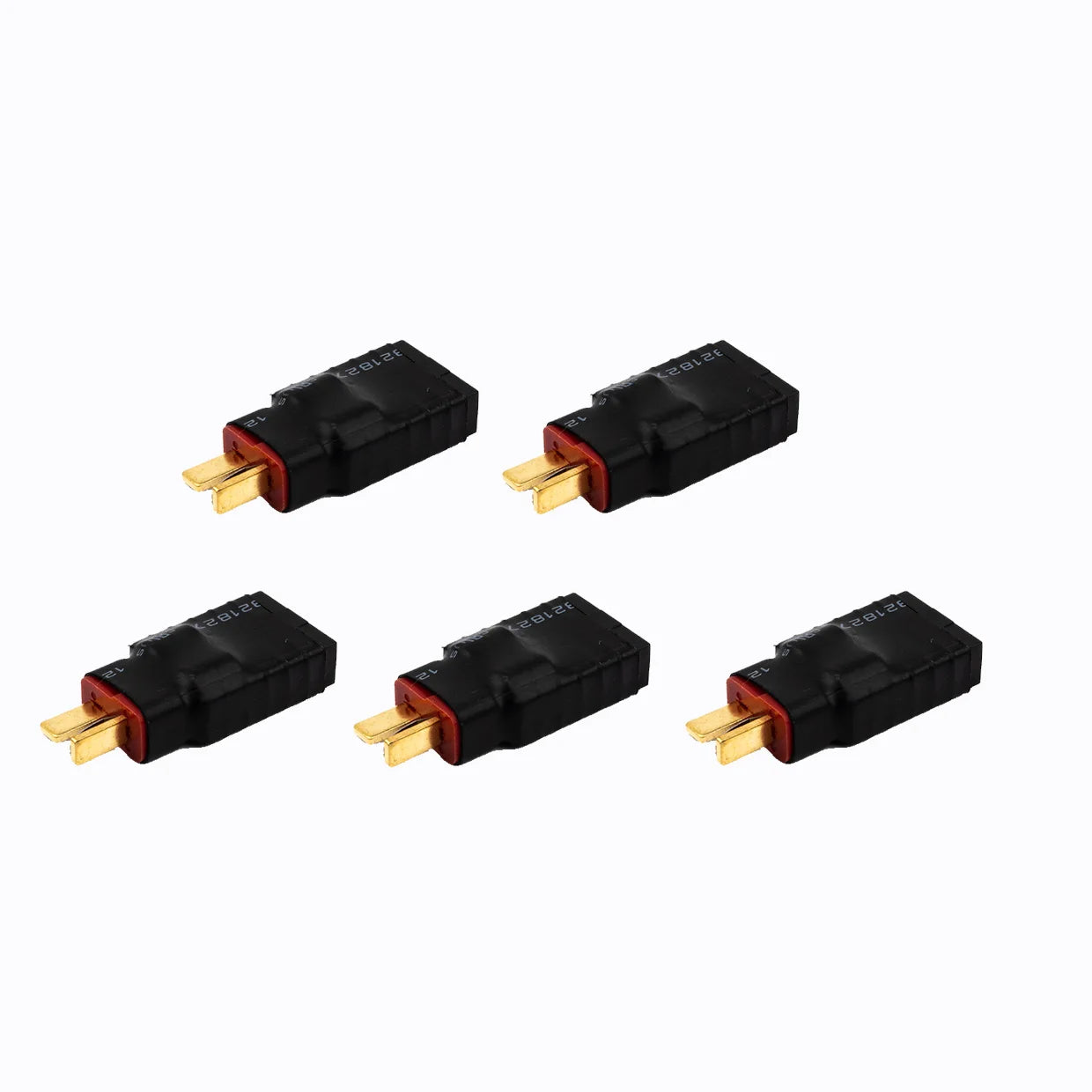 RCXAZ RC XT60 Female to Male T Plug Connector Adapter Wireless RC LiPo Battery Connector for Deans Male to XT60 Female (5PCS)