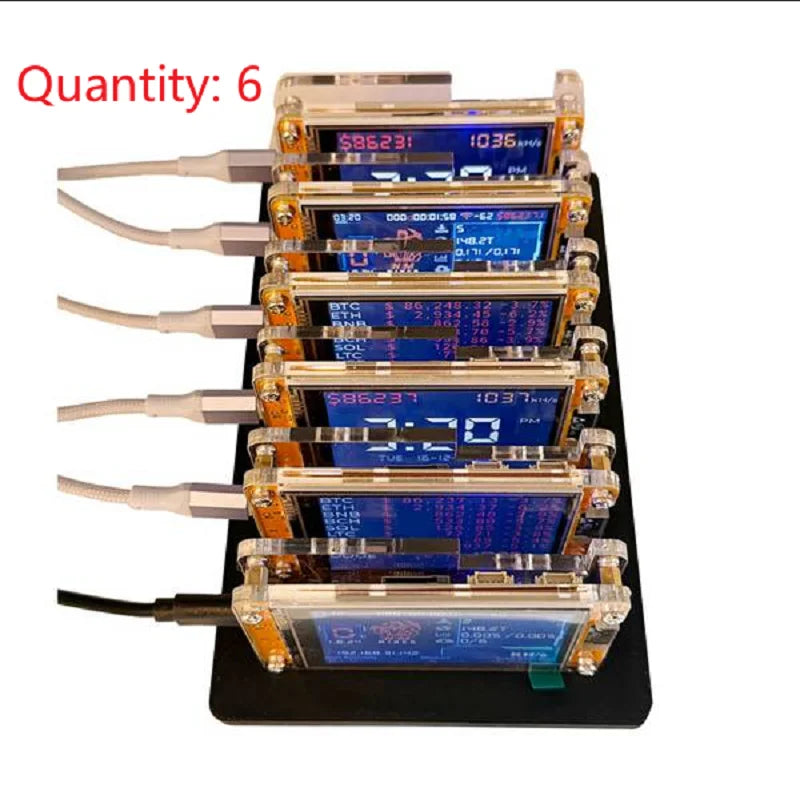 6X 1060KH/S NMMiner +6 Slots Stand Upgraded Harshrate Bitcoin Crypto Solo Miner 2.8 Inch Smart Display Home BTC