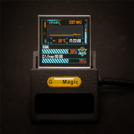 A99E-Bitcoin Stock Ticker Monitor Weather Digital Display Clock Personalized GIF Picture Playback Built-In Gyro Sensor Clock A