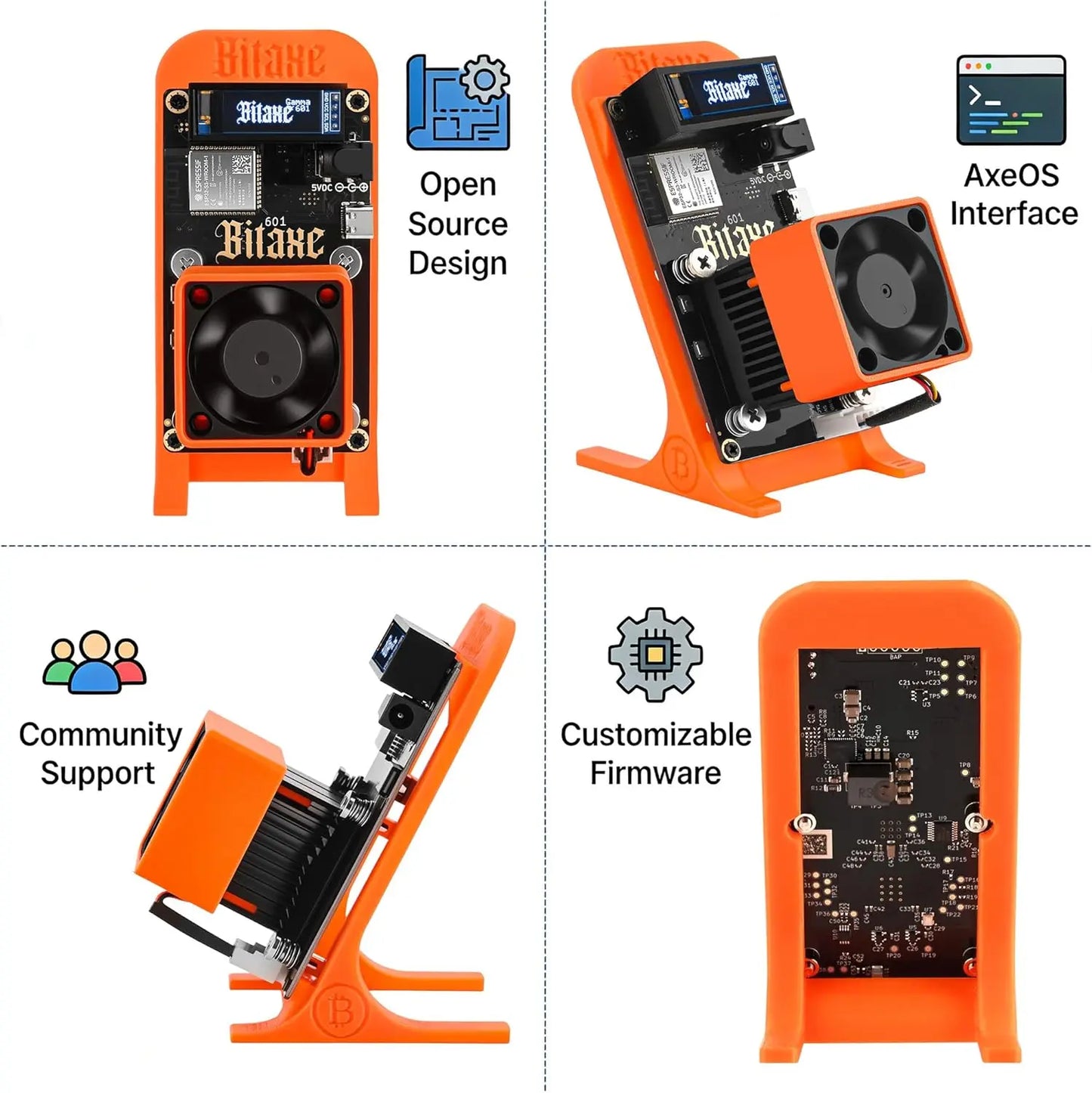 Gamma 601 BTC Miner 1-1.2TH/s 18W - BM1370 Chip SHA-256 Crypto Mining Machine with WiFi & Detachable Stand Factory Supply