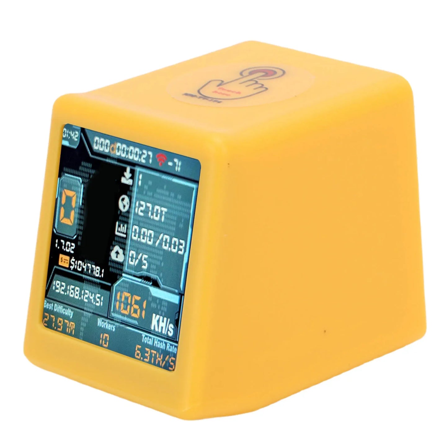 Solo Lottery Miner WiFi BT 1060KH/s Hashrate 1.54 Inch Smart Display Desktop Cryptocurrency Mining Machine for Bitcoin Dogecoin