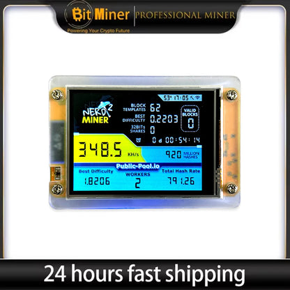 NerdMiner V2 350kh/s 2.8 Inch Mini Bitcoin Miner nm miner nmminers lottery miners BTC solo miner crypto lottery mining machine