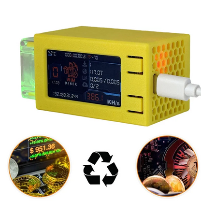 NM Bit Miner BTC Nerdminer V2 Pro Max 390KH/S RGB Cool Fan Solo Lottery Bitcoin Crypto Miner Nerd Miner NM Miner