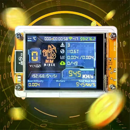 1060KH/S Nerdminer Nmminer Upgraded Harshrate 2.8 Inch Smart Display Bitcoin Crypto Solo Lottery Miner Nerdminer