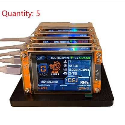 6X 1060KH/S NMMiner +6 Slots Stand Upgraded Harshrate Bitcoin Crypto Solo Miner 2.8 Inch Smart Display Home BTC