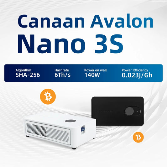New Canaan Avalon Nano 3S 6Th/s 140W BTC Miner Cheep Bitcoin Miner Home Office Heater with PSU for Home Use March Batch