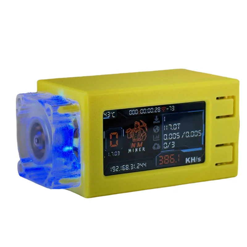 NM Bit Miner BTC Nerdminer V2 Pro Max 390KH/S RGB Cool Fan Solo Lottery Bitcoin Crypto Miner Nerd Miner NM Miner