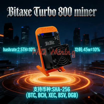 2026 Bitaxe Turbo ASIC Bitcoin Miner 2.4T | Low Noise 25dB WiFi 2.5G | BTC BCH XEC Mining Machine