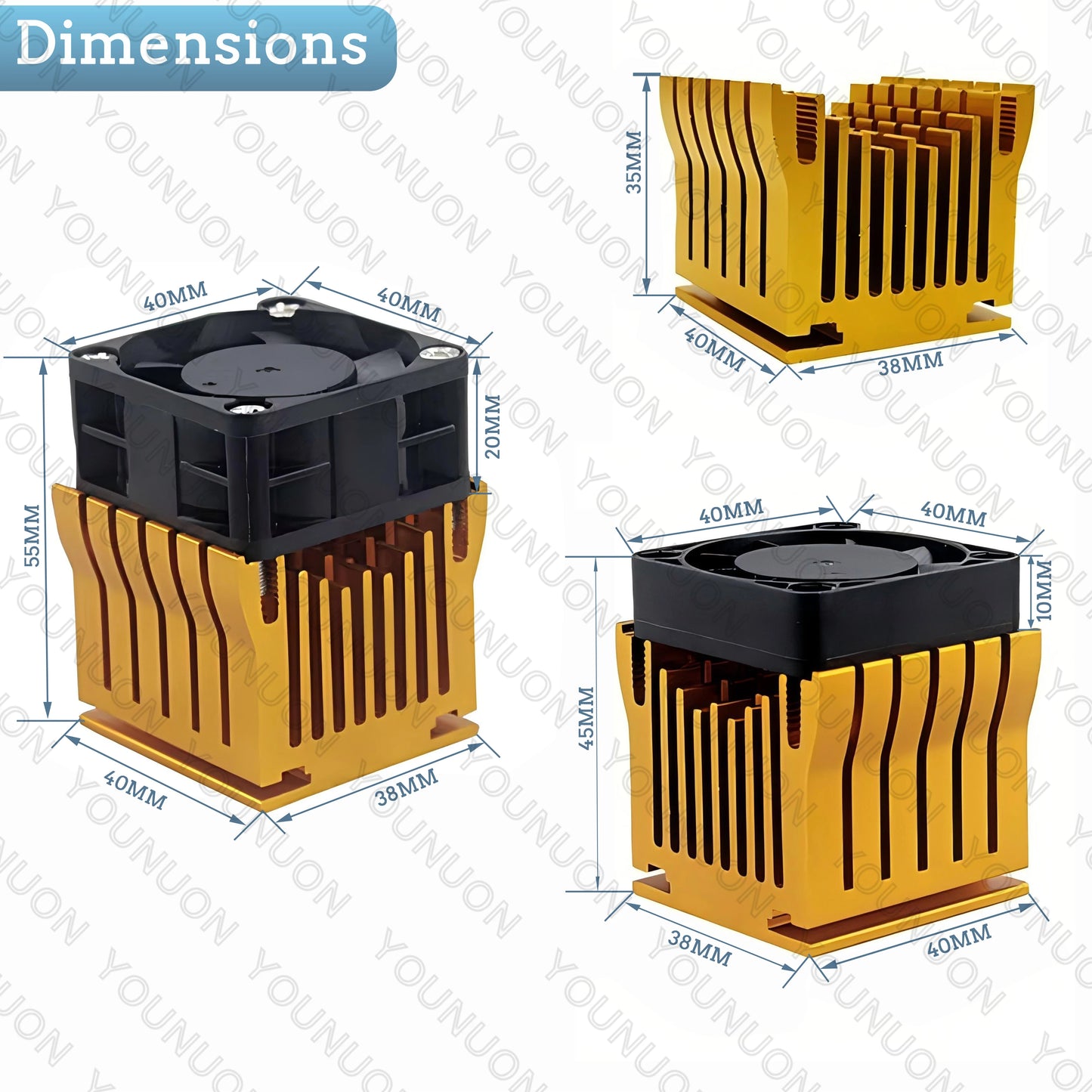 DIY Aluminium Northbridge Heatsink Cooler Motherboard Radiator with 40mm Fan 12V 40x40x10mm 40x40x20mm Cooling Fan