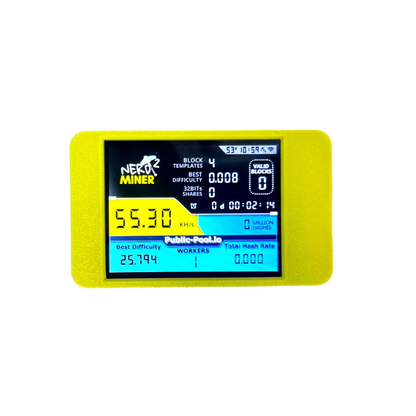 NerdMiner V2 Hashrate, Smart Display, Crypto Solo, Lottery, Nerd Miner, Bitcoin Miner ESP32-2432S028R, 54 k/S, 2.8 inch