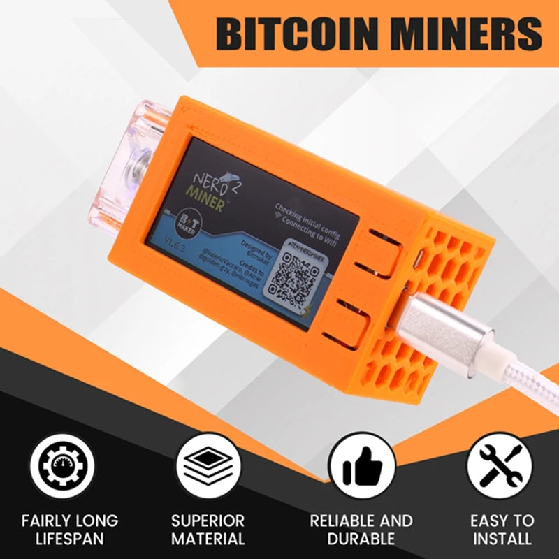 Nerdminer V2 Pro Miner 78KH/S Mini Bitcoin Lotto Miner With Luminous Fan BTC Solo Lotto Mining Miner