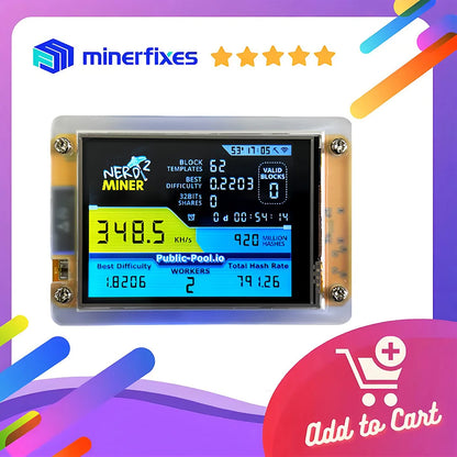 NMMiner NerdMiner V3 2.8 inch Lucky Miner BTC Solo Lottery Mining Crypto Miners Bitcoin Solo Mining Machine 350kh/s or 1000kh/s